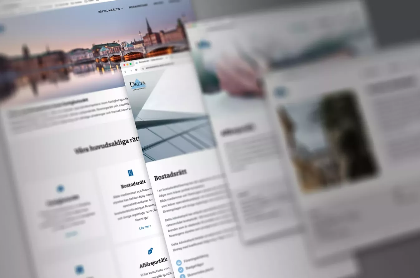 Delta Advokatbyrå webbplats
